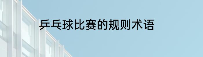 乒乓球比赛的规则术语