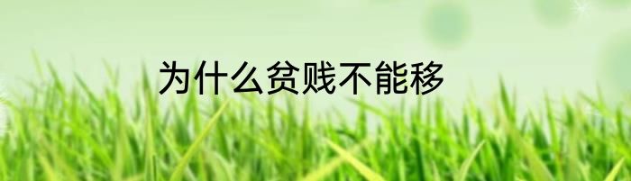 为什么贫贱不能移