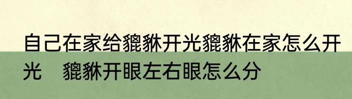 自己在家给貔貅开光貔貅在家怎么开光　貔貅开眼左右眼怎么分