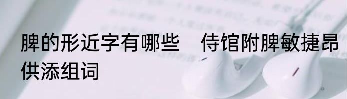 脾的形近字有哪些　侍馆附脾敏捷昂供添组词