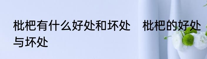 枇杷有什么好处和坏处　枇杷的好处与坏处