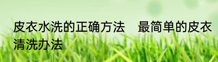 皮衣水洗的正确方法　最简单的皮衣清洗办法