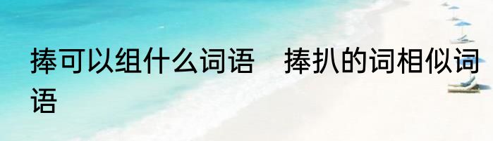 捧可以组什么词语　捧扒的词相似词语