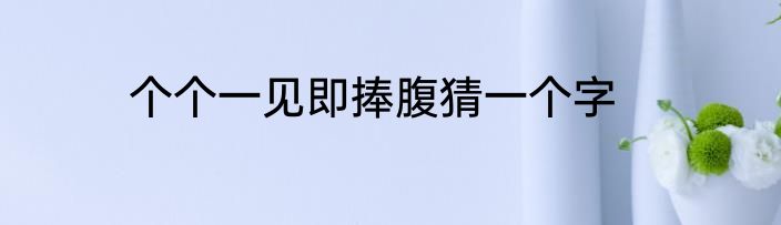 个个一见即捧腹猜一个字