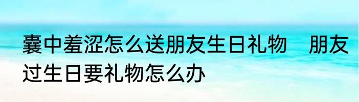 囊中羞涩怎么送朋友生日礼物　朋友过生日要礼物怎么办
