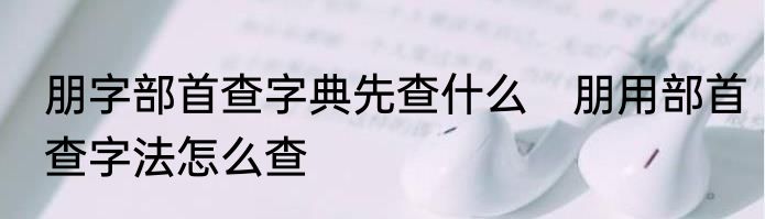 朋字部首查字典先查什么　朋用部首查字法怎么查