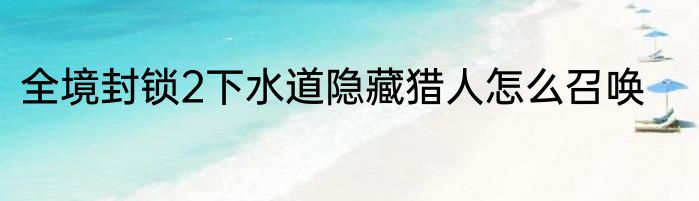 全境封锁2下水道隐藏猎人怎么召唤