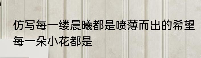 仿写每一缕晨曦都是喷薄而出的希望每一朵小花都是