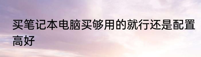 买笔记本电脑买够用的就行还是配置高好