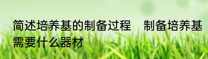 简述培养基的制备过程　制备培养基需要什么器材