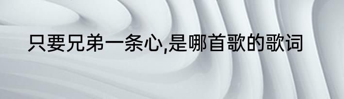 只要兄弟一条心,是哪首歌的歌词