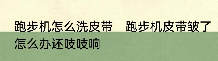 跑步机怎么洗皮带　跑步机皮带皱了怎么办还吱吱响