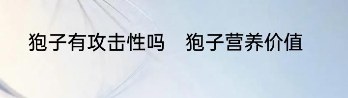 狍子有攻击性吗　狍子营养价值