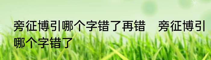 旁征博引哪个字错了再错　旁征博引哪个字错了