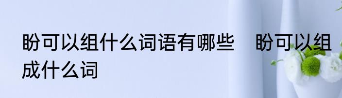盼可以组什么词语有哪些　盼可以组成什么词