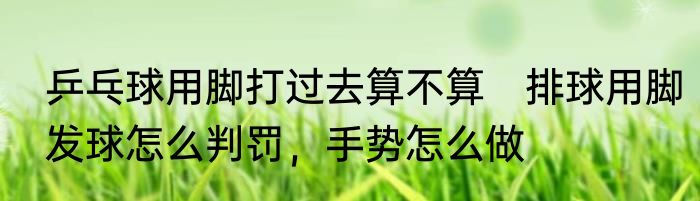 乒乓球用脚打过去算不算　排球用脚发球怎么判罚，手势怎么做