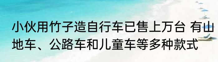 小伙用竹子造自行车已售上万台 有山地车、公路车和儿童车等多种款式
