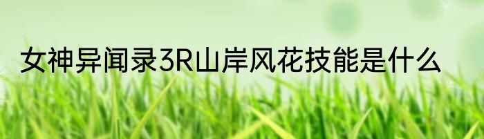 女神异闻录3R山岸风花技能是什么