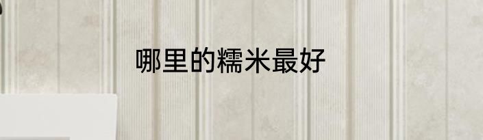 哪里的糯米最好