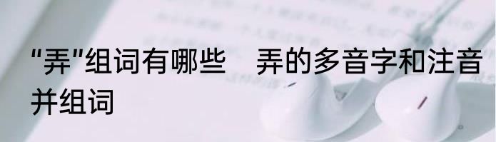 “弄”组词有哪些　弄的多音字和注音并组词