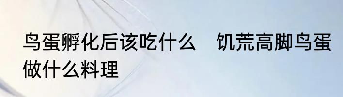 鸟蛋孵化后该吃什么　饥荒高脚鸟蛋做什么料理