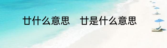 廿什么意思　廿是什么意思