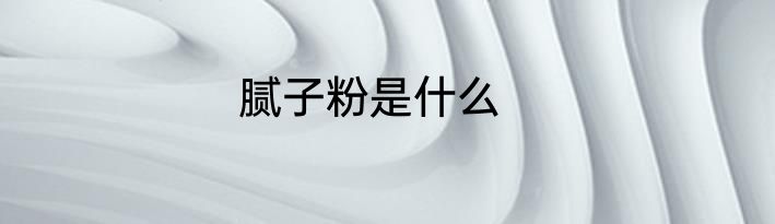 腻子粉是什么