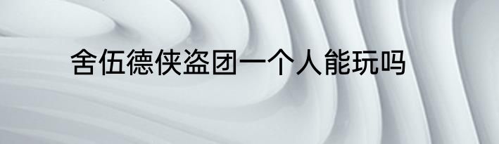 舍伍德侠盗团一个人能玩吗