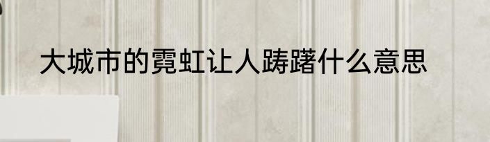 大城市的霓虹让人踌躇什么意思