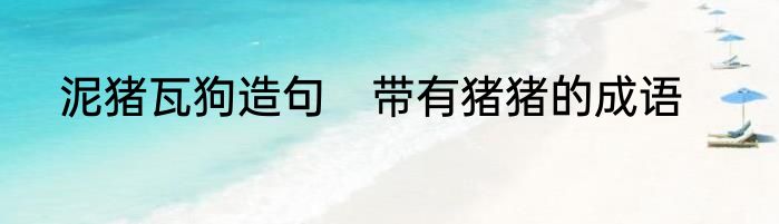 泥猪瓦狗造句　带有猪猪的成语