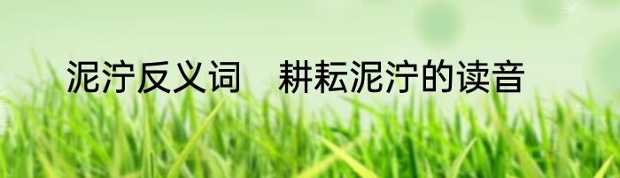 泥泞反义词　耕耘泥泞的读音