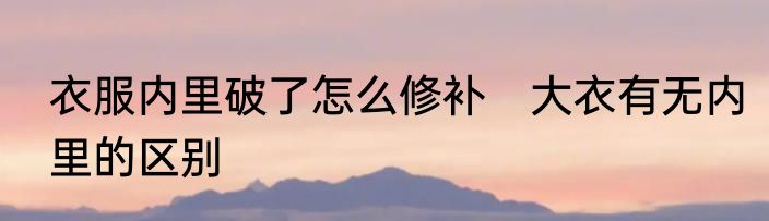 衣服内里破了怎么修补　大衣有无内里的区别