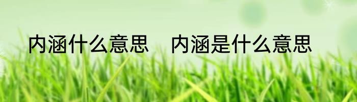 内涵什么意思　内涵是什么意思