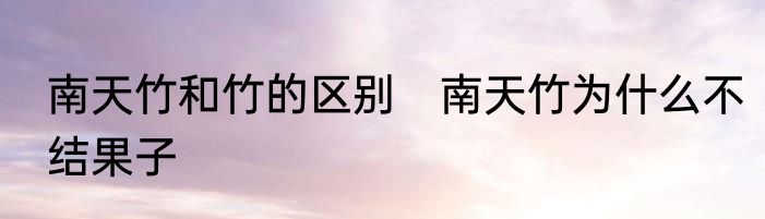 南天竹和竹的区别　南天竹为什么不结果子