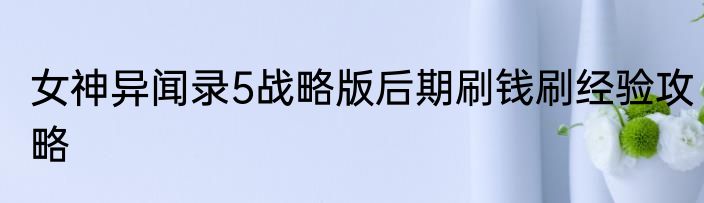 女神异闻录5战略版后期刷钱刷经验攻略