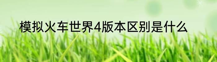 模拟火车世界4版本区别是什么