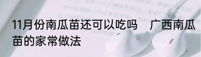 11月份南瓜苗还可以吃吗　广西南瓜苗的家常做法