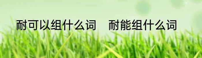 耐可以组什么词　耐能组什么词