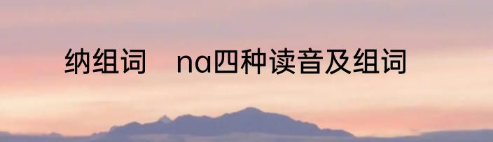 纳组词　na四种读音及组词