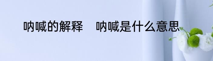 呐喊的解释　呐喊是什么意思