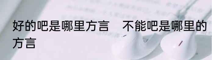 好的吧是哪里方言　不能吧是哪里的方言