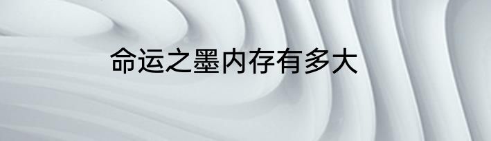 命运之墨内存有多大