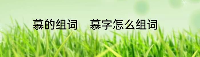 慕的组词　慕字怎么组词