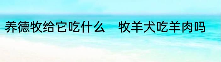 养德牧给它吃什么　牧羊犬吃羊肉吗