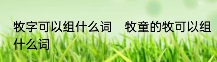 牧字可以组什么词　牧童的牧可以组什么词