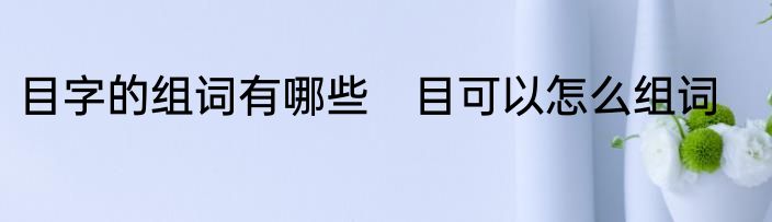 目字的组词有哪些　目可以怎么组词