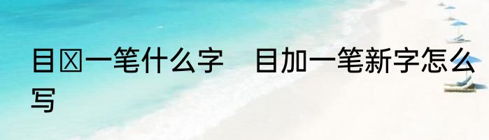 目➕一笔什么字　目加一笔新字怎么写