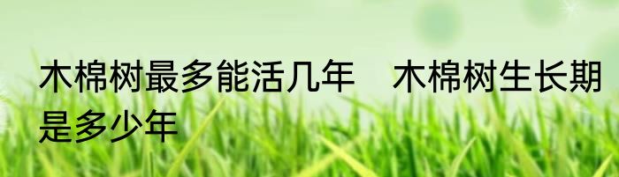 木棉树最多能活几年　木棉树生长期是多少年