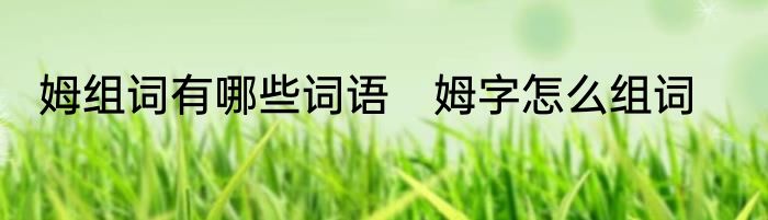 姆组词有哪些词语　姆字怎么组词