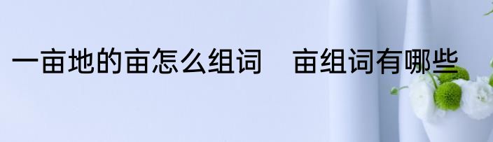 一亩地的亩怎么组词　亩组词有哪些